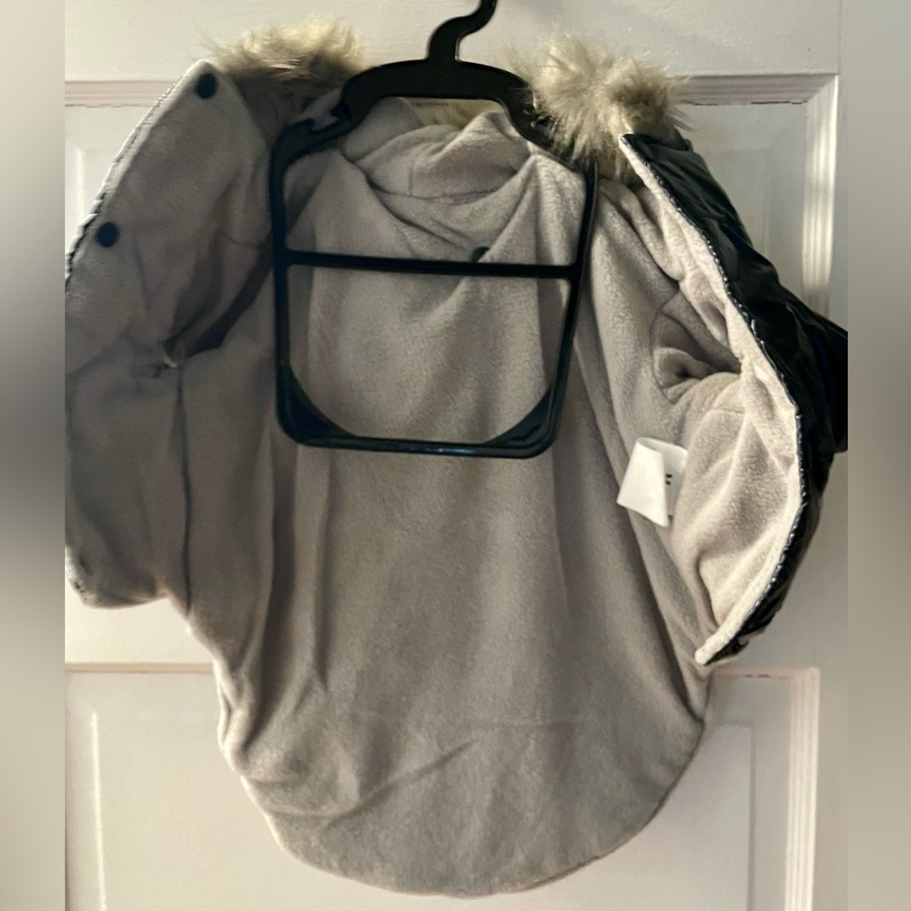 Nicole Miller Metallic Blue Dog Puffer with Hood - Picture 7 of 8